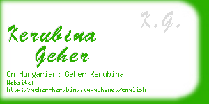 kerubina geher business card